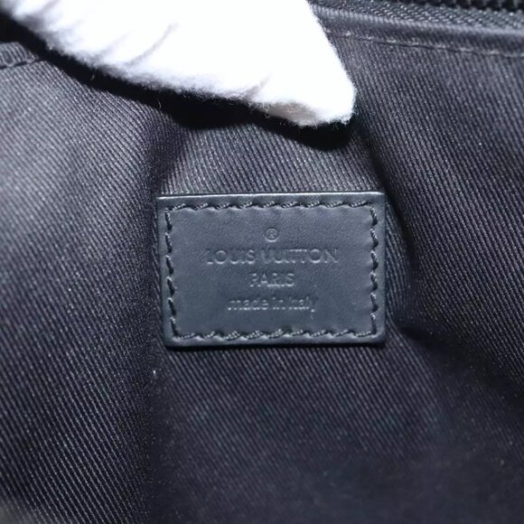 LOUIS VUITTON Monogram Shadow Pouch Leather Black LV Auth - Picture 10 of 15